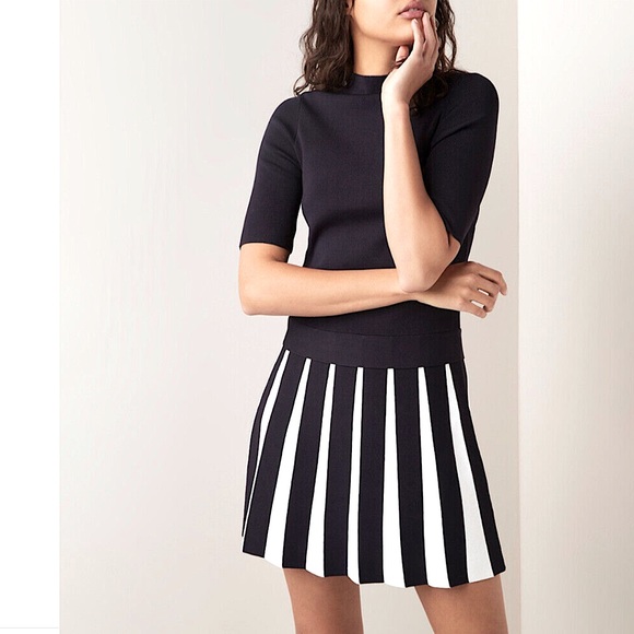 Ted Baker Dresses & Skirts - NWOT TED BAKER NAVY HETHIA PLEAT KNIT LAYERED DRESS SIZE 4 DESIGNER  $259